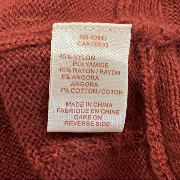 Aventura Womens Cable Knit Wool Angora Blend A-Line Skirt Terracotta Medium Mini - Picture 6 of 10